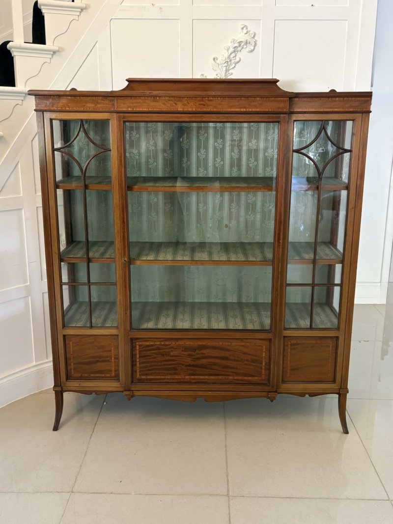 Superb Quality Antique Edwardian Inlaid Mahogany Display Cabinet